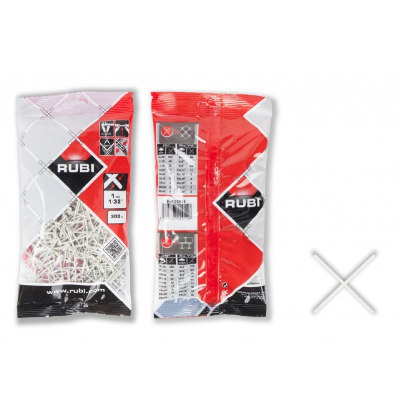 Distantiere ( Cruciulite ) pt. placi - gresie si faianta - Rost 1 mm - 300 buc - RUBI-2911