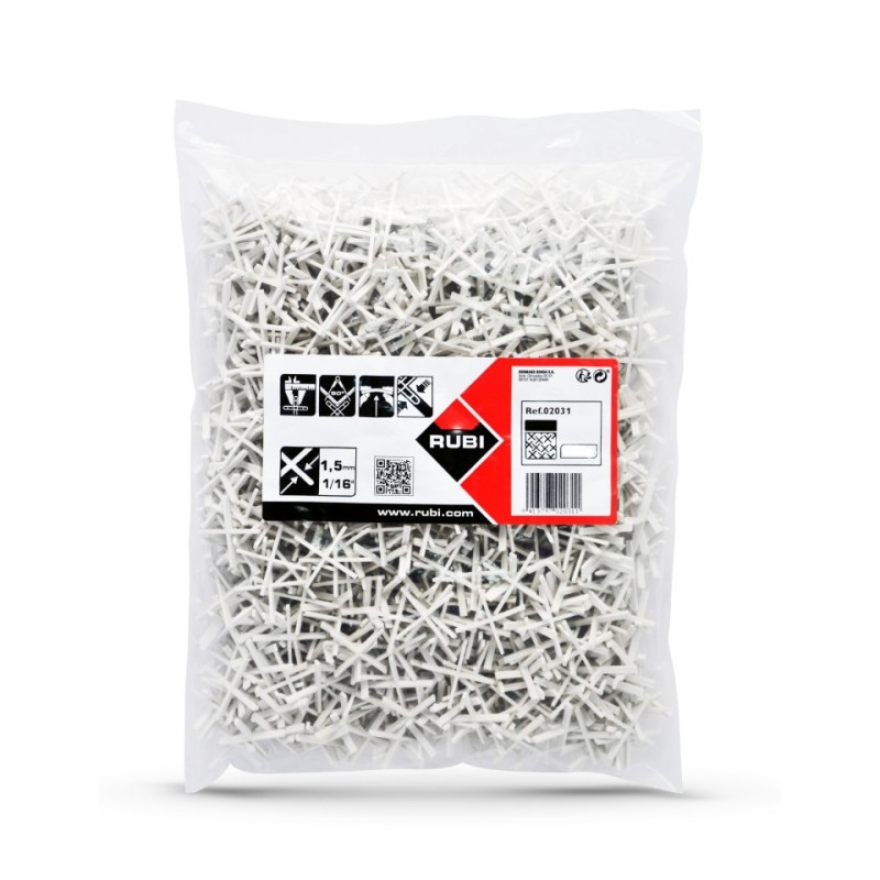 Distantiere ( Cruciulite ) pt. placi - gresie si faianta - Rost 1,5 mm - 1000 buc - RUBI-2031