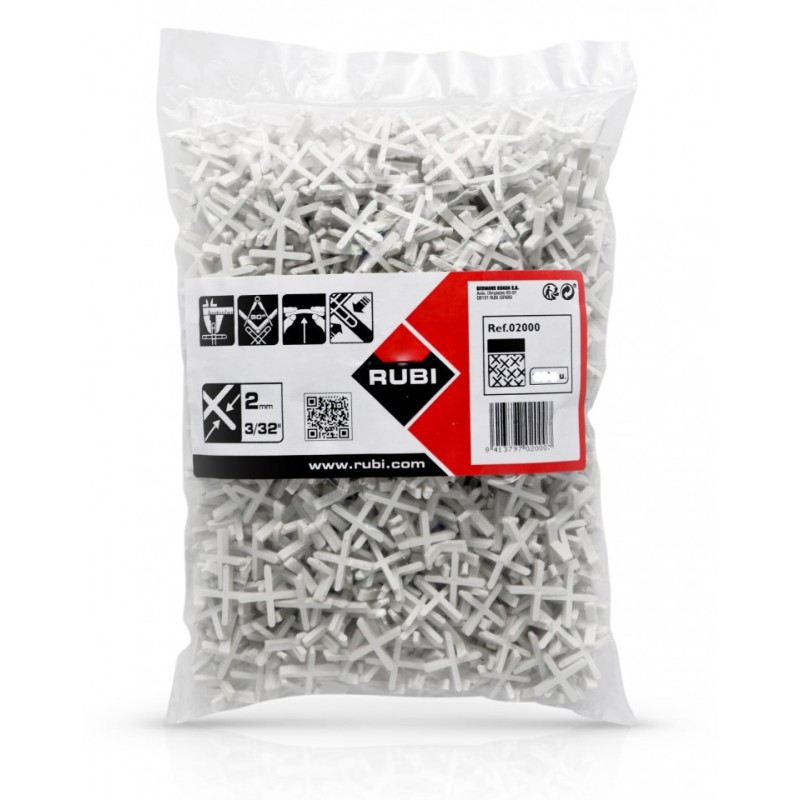 Distantiere ( Cruciulite ) pt. placi - gresie si faianta - Rost 2 mm - 1000 buc - RUBI-2000