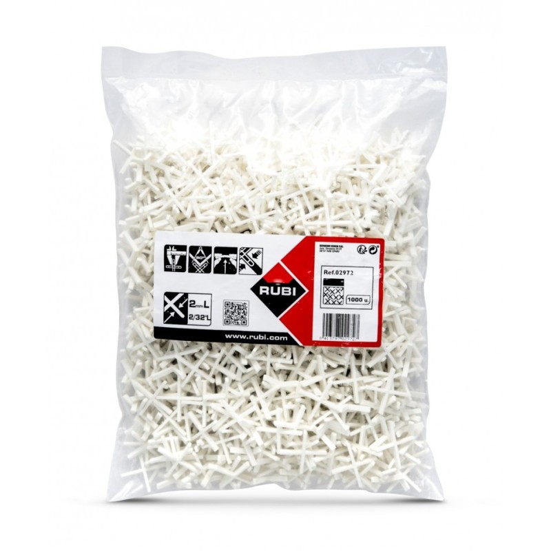 Distantiere lungi ( Cruciulite ) pt. placi - gresie si faianta - Rost 2 mm - L - 1000 buc - RUBI-2972