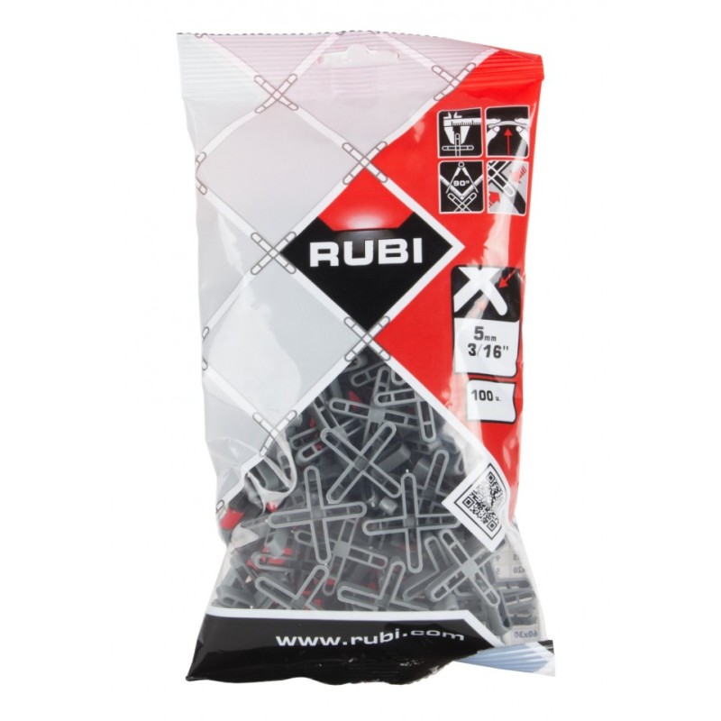 Distantiere ( Cruciulite ) pt. placi - gresie si faianta - Rost 5 mm - 100 buc - RUBI-2903