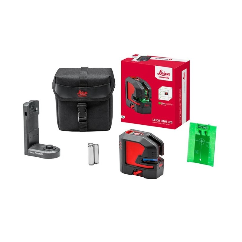 Nivela Laser Verde cu linii in cruce, Lino L2G - Alkaline - TWIST250 - Leica-912932