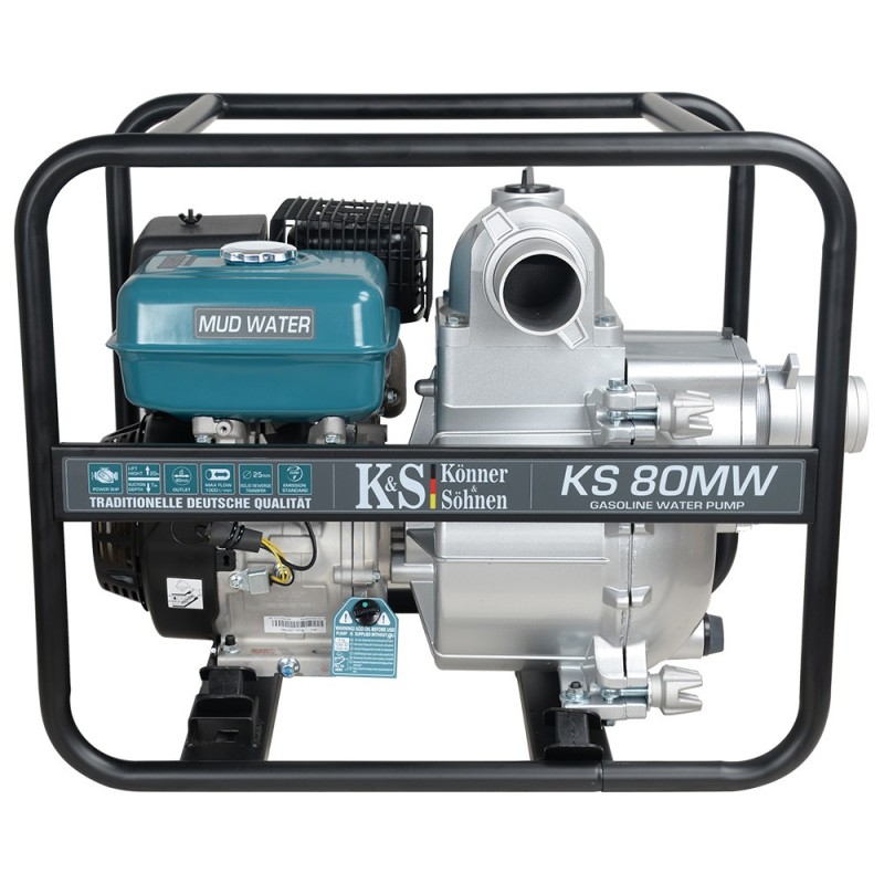 Motopompa pentru apă contaminată puternic 3" - 1000 l / min - Konner & Sohnen - KS-80MW