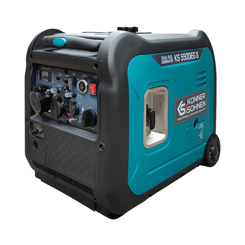 Generator de curent 5.5 kW inverter - HIBRID (GPL + benzina) - insonorizat - Konner & Sohnen - KS-5500iEG-S