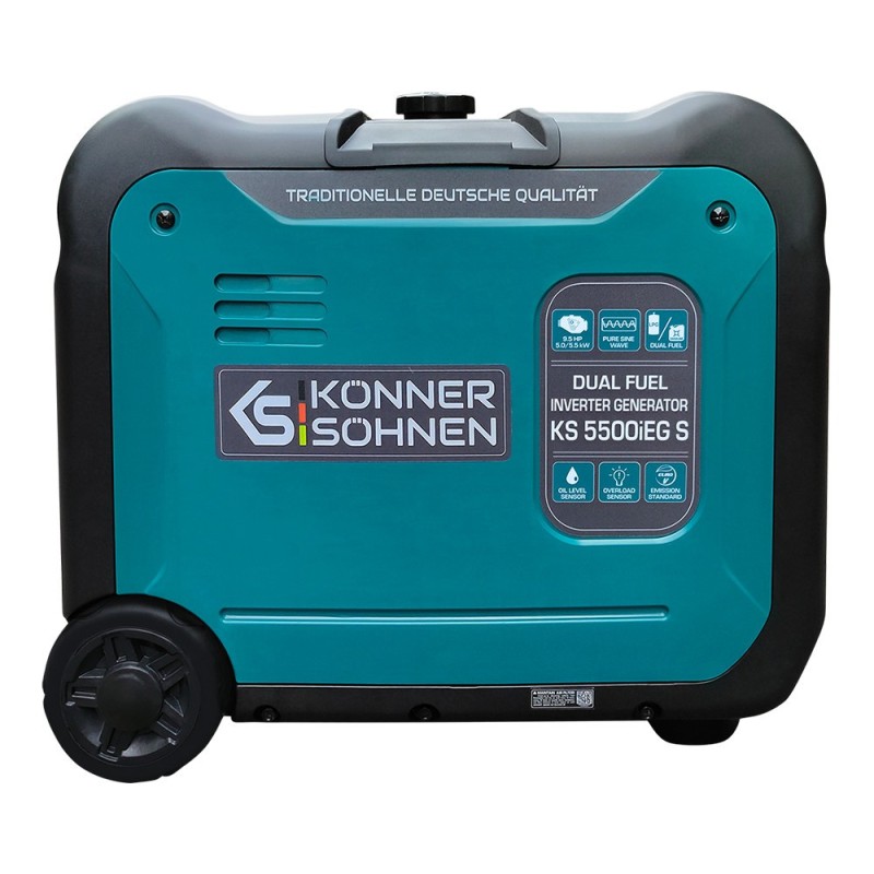 Generator de curent 5.5 kW inverter - HIBRID (GPL + benzina) - insonorizat - Konner & Sohnen - KS-5500iEG-S