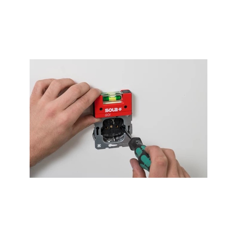 Nivela cu bula (boloboc) GO! magnetic, cu clips curea - Sola-01621201