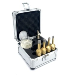 Set carote diamantate pt. gresie portelanata & piatra - diam. 6, 8, 10, 12 mm PREMIUM - DXDY.GOLDrill.MiniSet