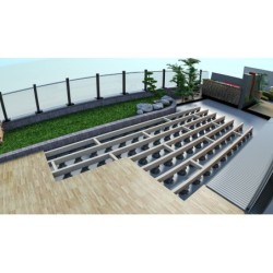 Prelungitor pentru Plot / Piedestal / Suport reglabil pentru gresie / pardoseli inaltate, adauga 225mm la inaltime - XLEV-L-DM