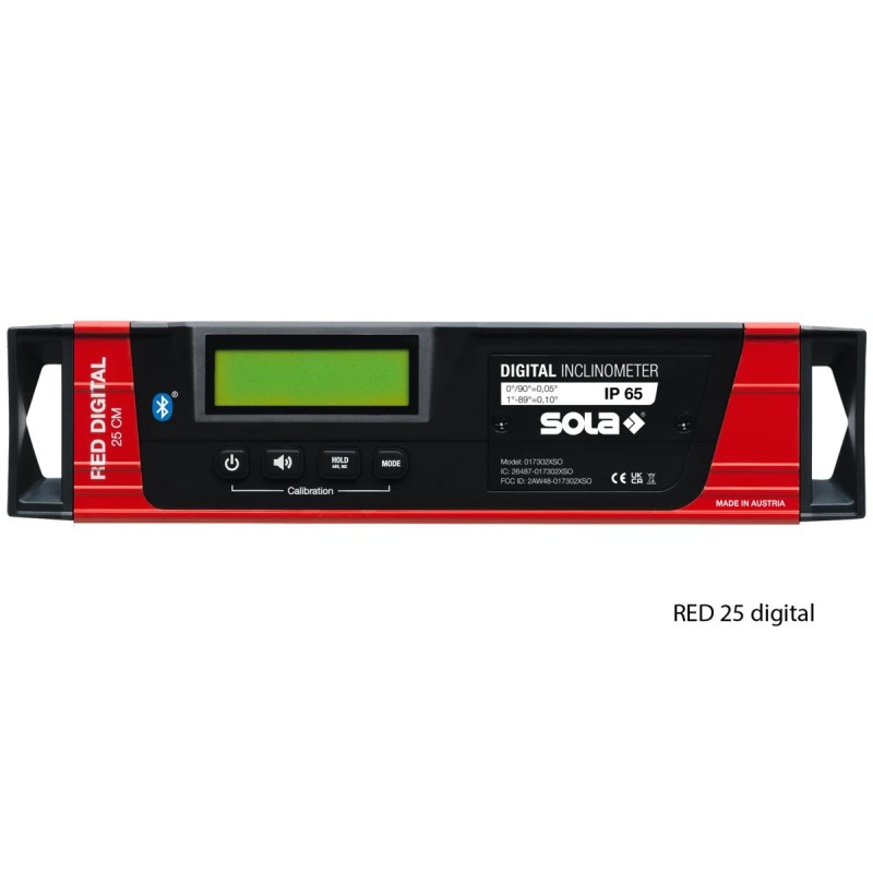 Nivela digitala cu bula ( Boloboc ) cu profil tubular RED Digital, 25cm - Sola-01730201