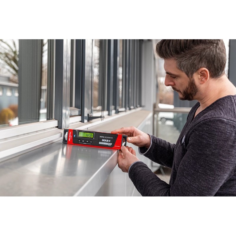 Nivela digitala cu bula ( Boloboc ) cu profil tubular RED Digital, 25cm - Sola-01730201