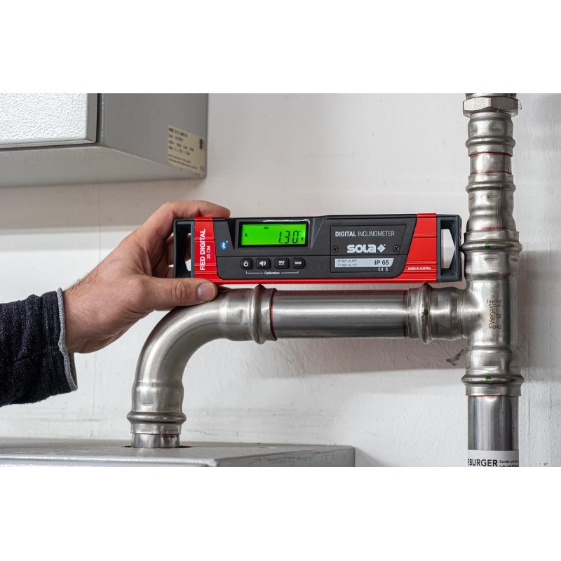 Nivela digitala cu bula ( Boloboc ) cu profil tubular RED Digital, 25cm - Sola-01730201