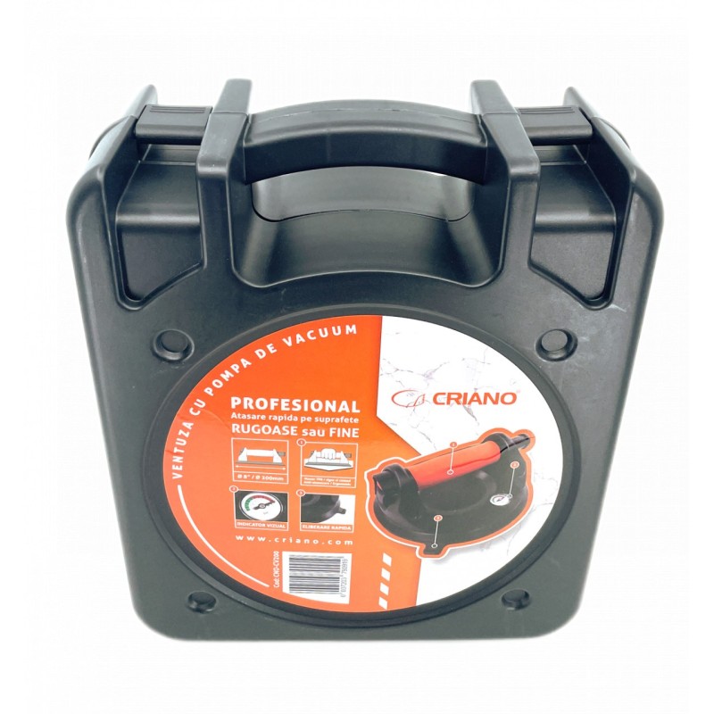 Ventuza Profesionala cu pompa de vid si manometru pentru manipulare placi rugoase sau fine Ø200mm, 150kg - CNO-CV200