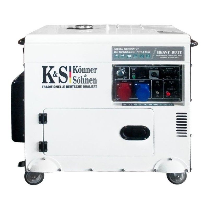 SH - RESIGILAT - Generator de curent 7.5 kW diesel - Heavy Duty - insonorizat - Konner & Sohnen - KS-9200DE-1/3-HD-ATSR- Silent