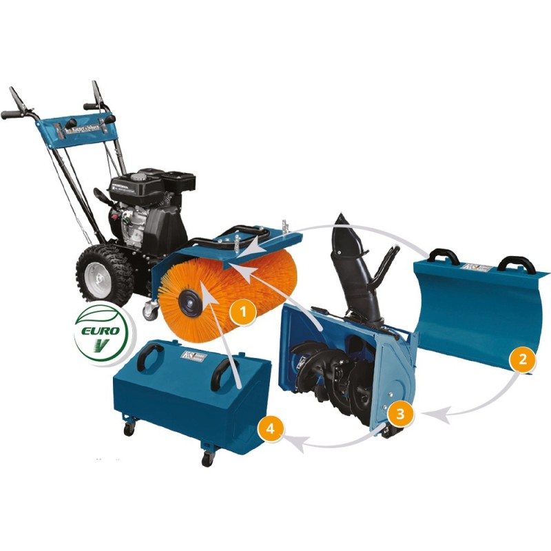 SET 4 in 1 Masina multifunctionala 6.5CP, 80cm - Konner & Sohnen - KS-7HP-MFM-80E-SET