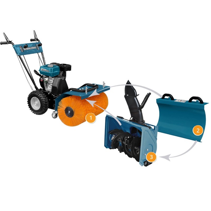 SET 3 in 1 Masina multifunctionala 6.5CP, 80cm - Konner & Sohnen - KS-7HP-MFM-80E-SET