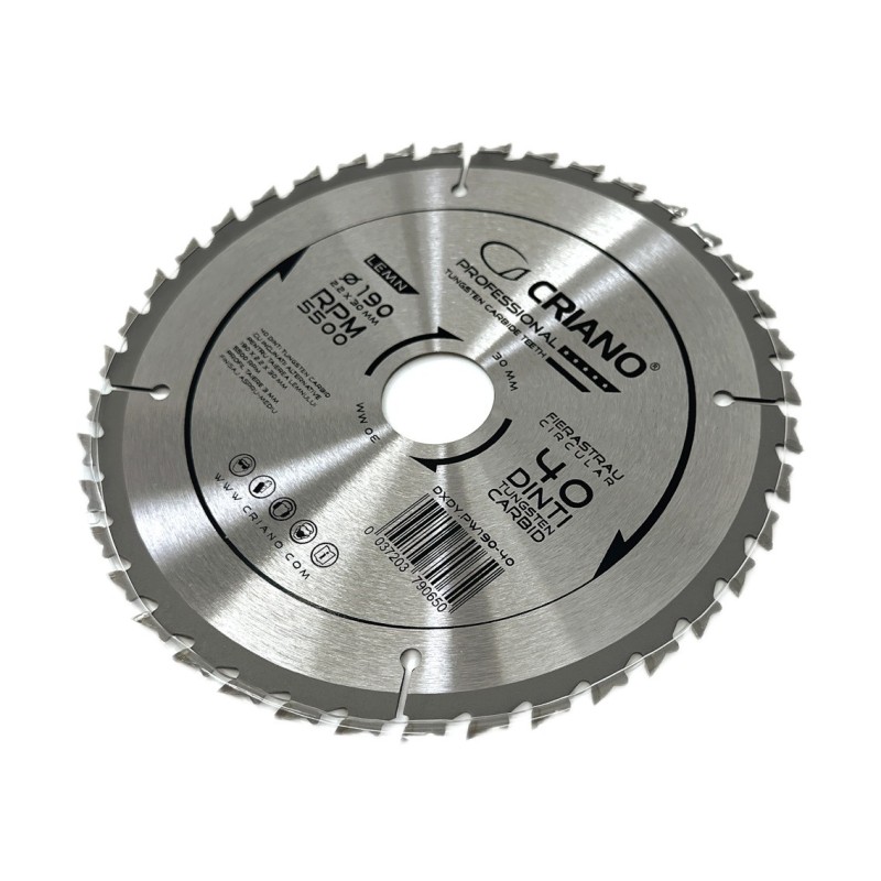 Disc Premium TCT - panza de fierastrau circular pentru taiat lemn, 190x30/25.4/20 cu 40 dinti din carbura de tungsten (vidia) -