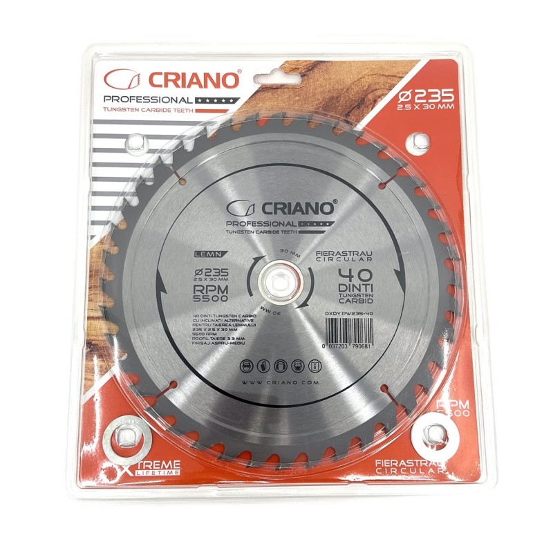 Disc Premium TCT - panza de fierastrau circular pentru taiat lemn, 235x30/25,4/20 cu 40 dinti din carbura de tungsten (vidia) - Disc Premium TCT - panza de fierastrau circular pentru taiat lemn, 235x30/25,4/20 cu 40 dinti din carbura de tungsten (vidia) -