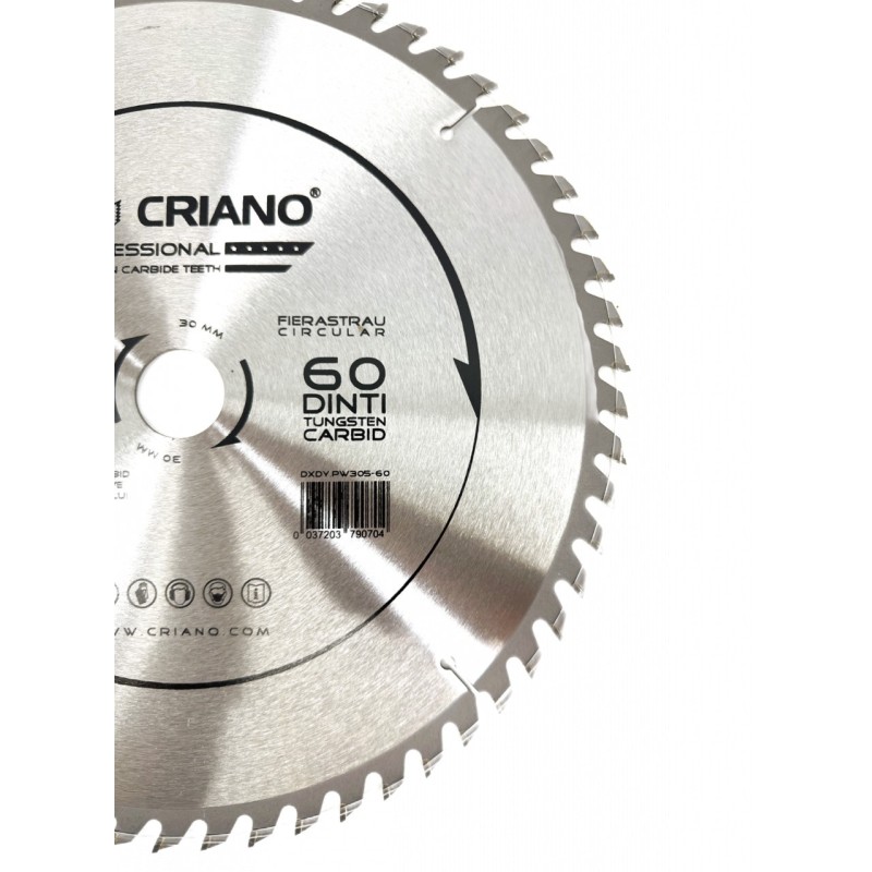 Disc Premium TCT - panza de fierastrau circular pentru taiat lemn, 305x30/25,4/20 cu 60 dinti din carbura de tungsten (vidia) -
