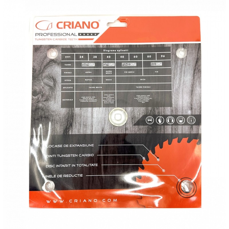 Disc Premium TCT - panza de fierastrau circular pentru taiat lemn, 355x30/25,4/20 cu 60 dinti din carbura de tungsten (vidia) -