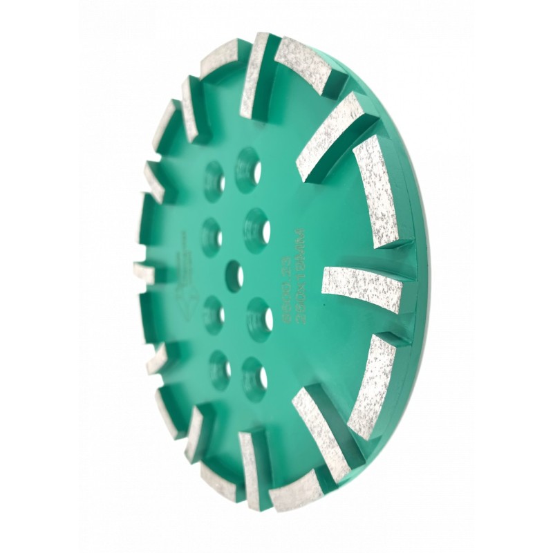 Disc cu segmenti diamantati pt. slefuire pardoseli - segment dur - Verde - 250 mm - prindere 19mm - DXDY.8500.250.23