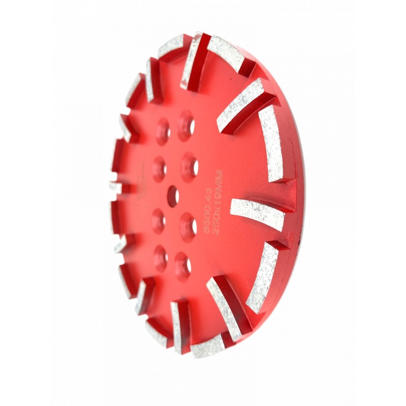 Disc cu segmenti diamantati pt. slefuire pardoseli - segment mediu - Rosu - 250 mm - prindere 19mm - DXDY.8500.250.43