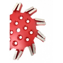 Disc stea cu segmenti diamantati pt. slefuire pardoseli - segment fin - Rosu - 250 mm - prindere 19mm - DXDY.8501.250.11.63