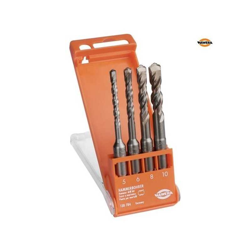 Hawera Set 4 burghie pentru beton, SDS Plus, caseta, D5-10mm