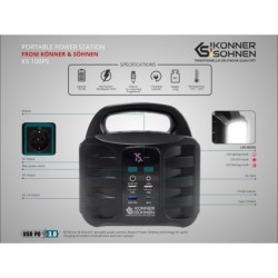 Statie acumulator portabil pentru incarcare electrica, UPS, PowerBank - 155Wh, 100W - KS-100PS