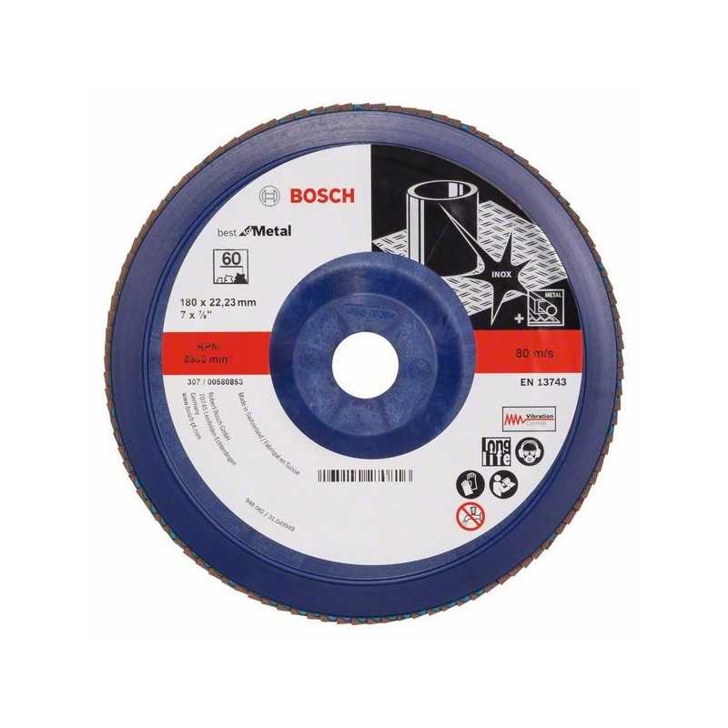 Bosch Disc de slefuire evantai X571, Best for Metal D180mm G60, drept