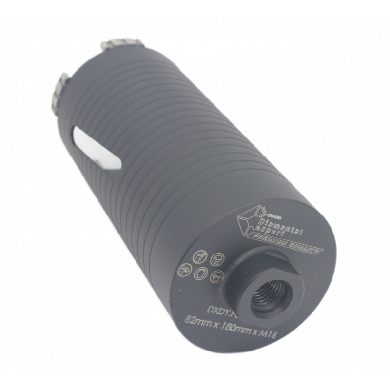 Carota diamantata PREMIUM ø82mm x 180mm x M16 pentru gaurire Beton armat, Zidarie, Granit - DXDY.P0117.82