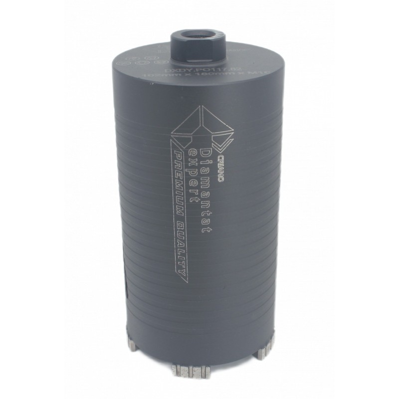 Carota diamantata PREMIUM ø102mm x 180mm x M16 pentru gaurire Beton armat, Zidarie, Granit - DXDY.P0117.102