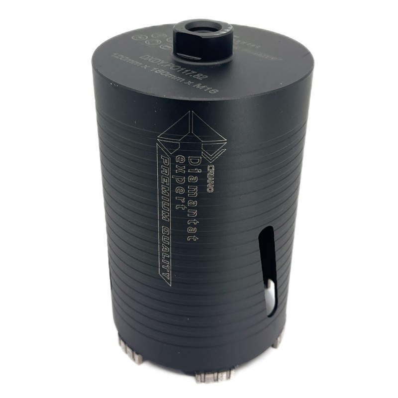 Carota diamantata PREMIUM ø122mm x 180mm x M16 pentru gaurire Beton armat, Zidarie, Granit - DXDY.P0117.122