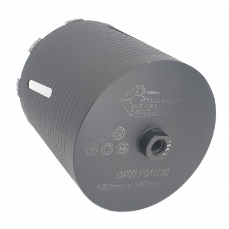 Carota diamantata PREMIUM ø182mm x 180mm x M16 pentru gaurire Beton armat, Zidarie, Granit - DXDY.P0117.182