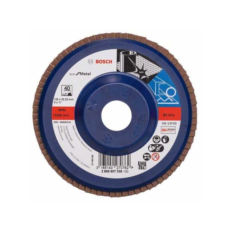 Bosch Disc de slefuire evantai X571, Best for Metal D125mm G40, drept