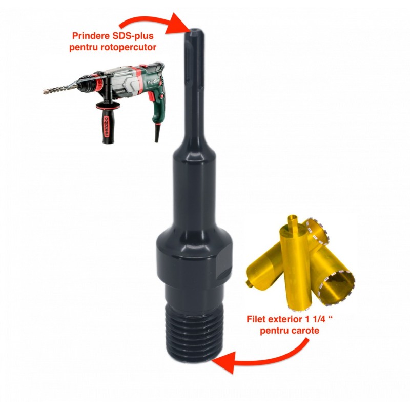 Adaptor carote 1 1/4" pentru utilizare la masini cu prindere SDS-PLUS - DXDY.ADA.SDSPLUS114