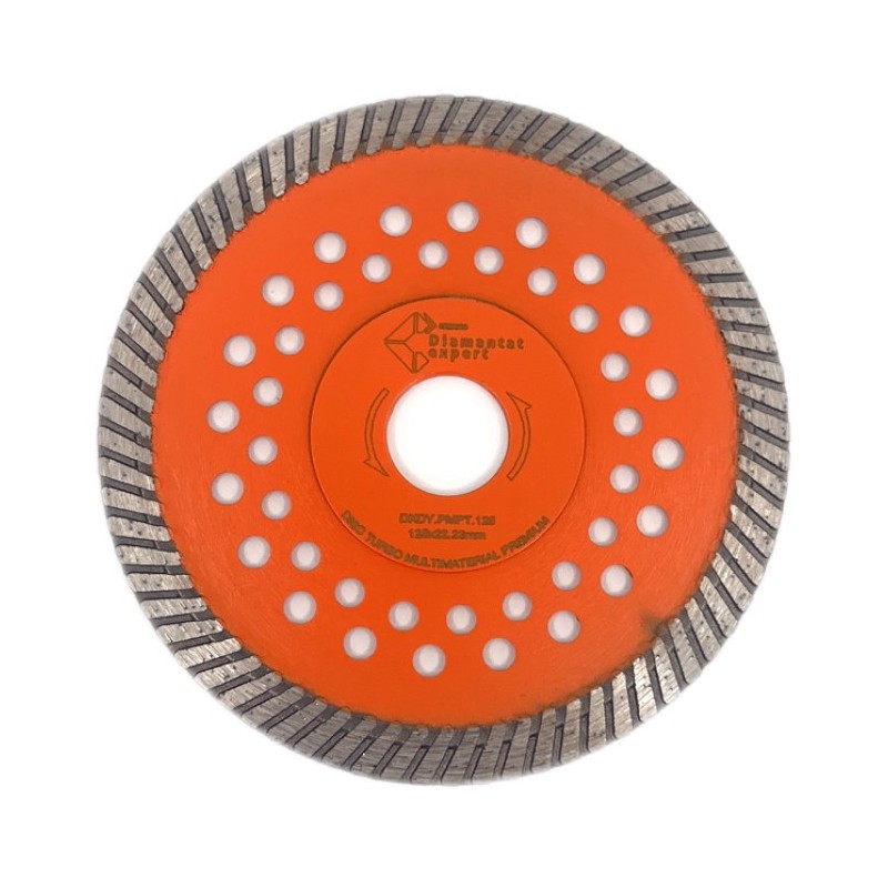 Disc diamantat pentru taiat Granit, Piatra, Beton armat, Materiale dure TURBO Laser 125x22,23mm SUPER PREMIUM - DXDY.PMPT.125