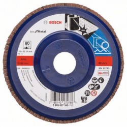 Bosch Disc de slefuire evantai X571, Best for Metal D125mm G80, drept
