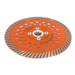 Disc diamantat pentru taiat Granit, Piatra, Beton armat, Materiale dure TURBO Laser 125mm cu prindere M14 SUPER PREMIUM - DXDY.P