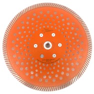 Disc diamantat pentru taiat Granit, Piatra, Beton armat, Materiale dure TURBO Laser 230mm cu prindere M14 SUPER PREMIUM - DXDY.P