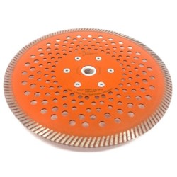 Disc diamantat pentru taiat Granit, Piatra, Beton armat, Materiale dure TURBO Laser 230mm cu prindere M14 SUPER PREMIUM - DXDY.P