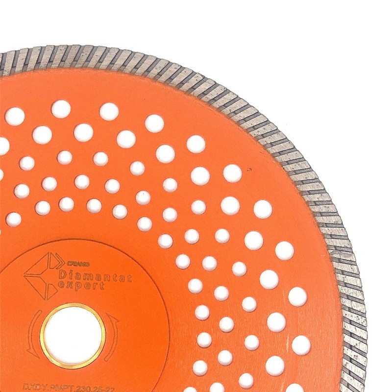 Disc diamantat pentru taiat Granit, Piatra, Beton armat, Materiale dure TURBO Laser 230x25,4mm (cu inel reductor de 22,23mm) SUP