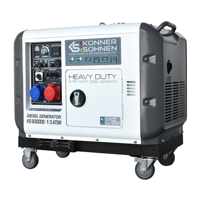 SH - Generator de curent 7.5 kW diesel - Heavy Duty - insonorizat - Konner & Sohnen - KS-9300DE-1/3-ATSR-Super-Silent