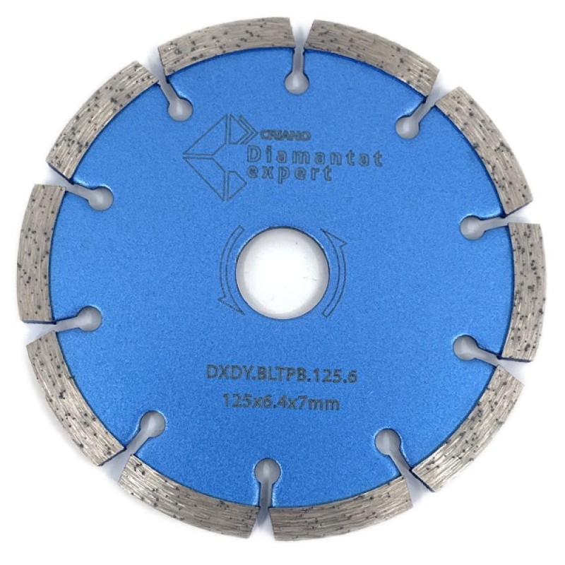 Disc diamantat pentru taiere de rosturi de dilatare in Beton si Sapa 125x22,2mm cu grosime de 6,4mm Standard Profesional - BlueL