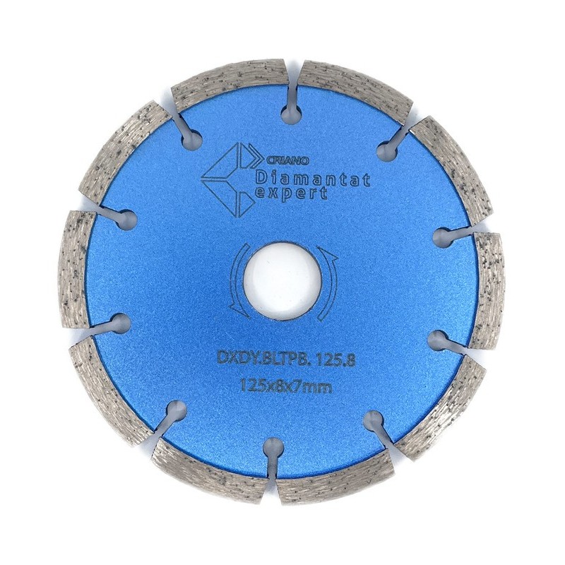Disc diamantat pentru taiere de rosturi de dilatare in Beton si Sapa 125x22,2mm cu grosime de 8mm Standard Profesional - BlueLin