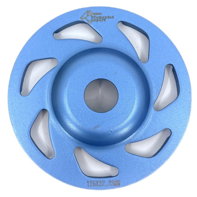 Disc cupa diamantata forma L pentru slefuire Beton/Abrazive 125x22,2mm Standard Profesional - BlueLine - DXDY.BLLC.125