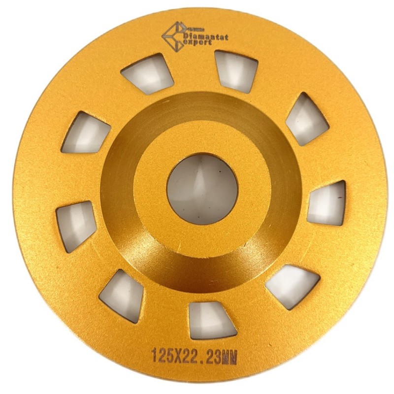 Disc cupa diamantata cu dinti alternativi pentru slefuire rapida de Beton si Abrazive 125mmx22,2mm PREMIUM - DXDY.PLCC.125