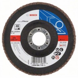 Bosch Disc de slefuire evantai X551, Expert for Metal D125mm G40, cu degajare