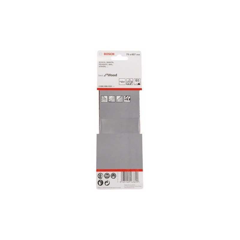 Bosch Set 3 benzi de slefuire X440, 75x533mm, 60