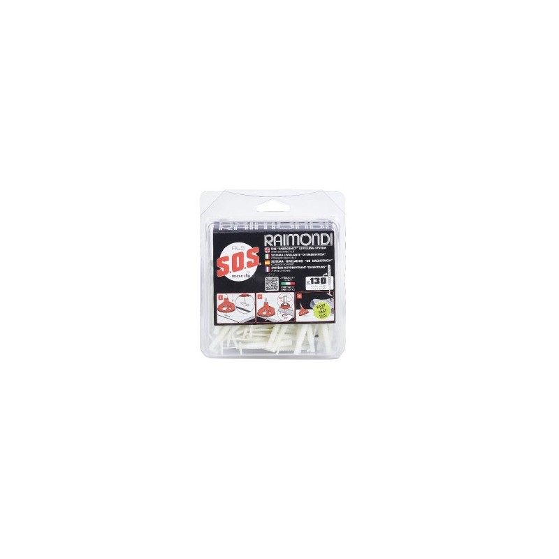 Clipsuri sistem nivelare RLS SOS pt. gresie, faianta si placi - Rost 1.5-5mm - 130 buc - Raimondi-180VSOS0130