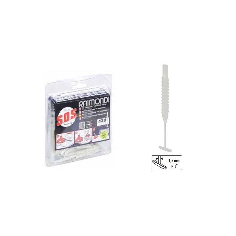 Clipsuri sistem nivelare RLS SOS pt. gresie, faianta si placi - Rost 1.5-5mm - 130 buc - Raimondi-180VSOS0130
